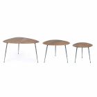 3 mesas de centro modernas con tapa de madera de mango Homemotion - Kalidi Viadurini