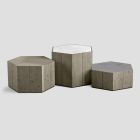 3 mesas de centro de madera maciza con tapa de porcelana Grès Made in Italy - Moka Viadurini