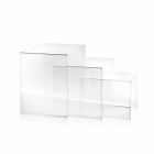 3 mesas superpuestas transparentes de diseño Amalia, fabricadas en Italia. Viadurini