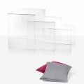 3 mesas superpuestas transparentes de diseño Amalia, fabricadas en Italia