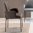 4 sillones en tela de color y estructura de metal pintado - Lamberta Viadurini