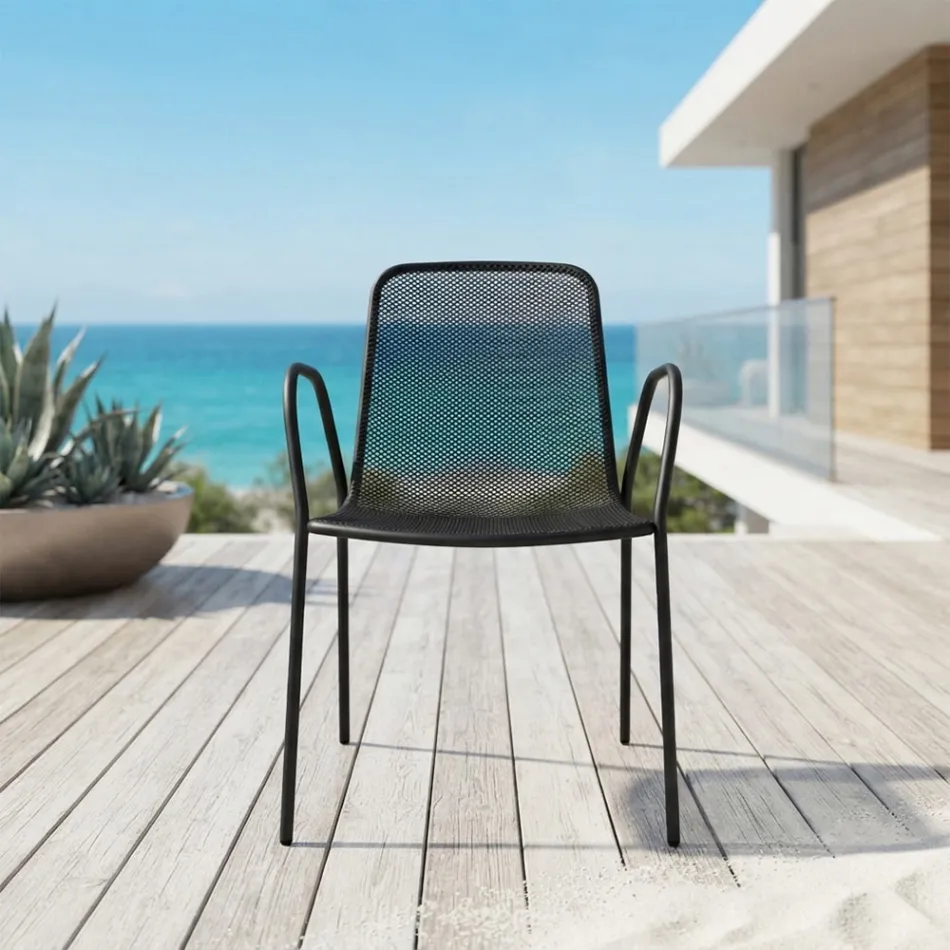 4 sillones de jardín tradicionales de metal fabricados en Italia - Edris Viadurini