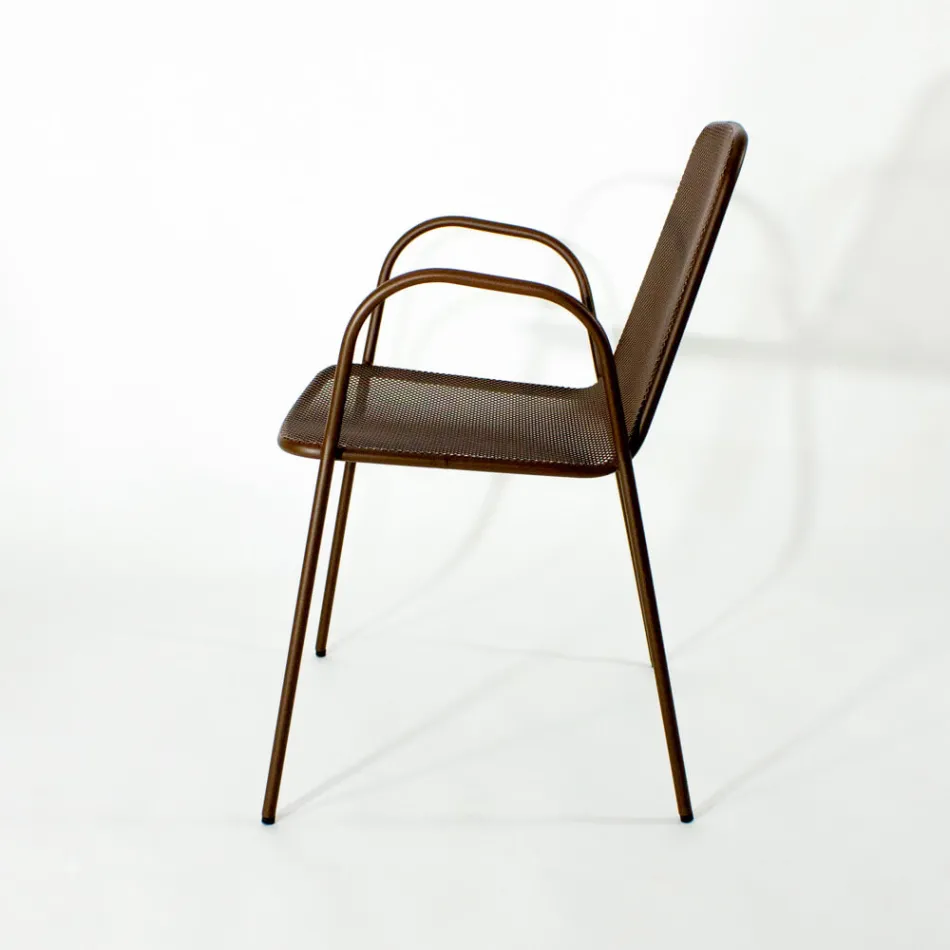 4 sillones de jardín tradicionales de metal fabricados en Italia - Edris Viadurini