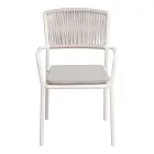 4 sillas de jardín apilables de aluminio y cuerda - Lunaris Viadurini