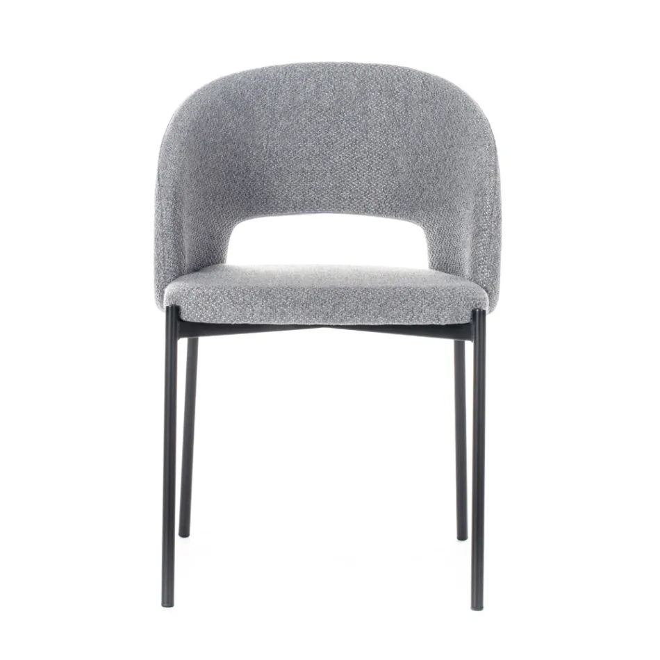 4 Sillas con Asiento de Tela de Diferentes Acabados y Metal - Provenza Viadurini