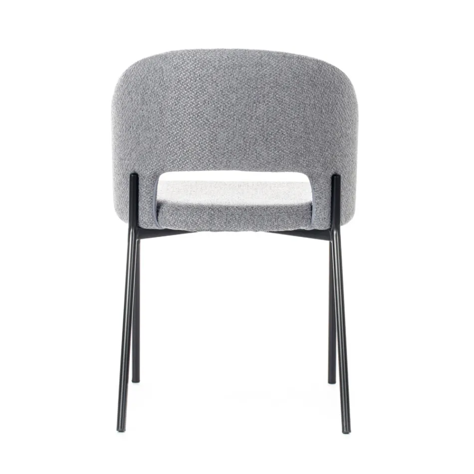 4 Sillas con Asiento de Tela de Diferentes Acabados y Metal - Provenza Viadurini