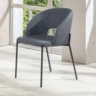 4 Sillas con Asiento de Tela de Diferentes Acabados y Metal - Provenza Viadurini