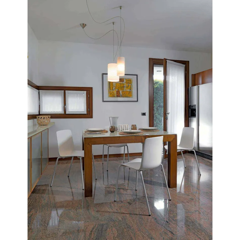 4 sillas apilables de exterior en metal y polipropileno Made in Italy - Carita Viadurini