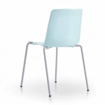 4 sillas apilables de exterior en metal y polipropileno Made in Italy - Carita