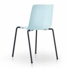 4 sillas apilables de exterior en metal y polipropileno Made in Italy - Carita Viadurini