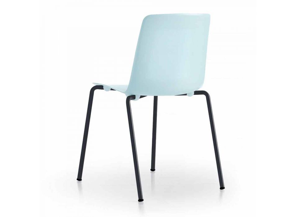 4 sillas apilables de exterior en metal y polipropileno Made in Italy - Carita Viadurini