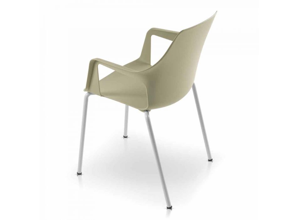 4 sillas apilables de exterior en polipropileno y metal Made in Italy - Carlene Viadurini