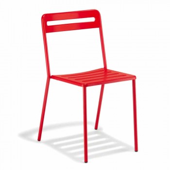 4 sillas de metal apilables para exteriores hechas en Italia - Yolonda