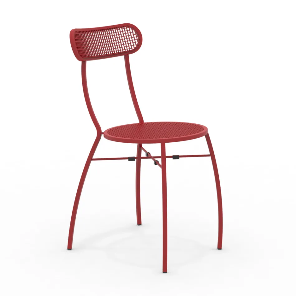 4 sillas de jardín de metal en diferentes colores Made in Italy - Hedge Viadurini