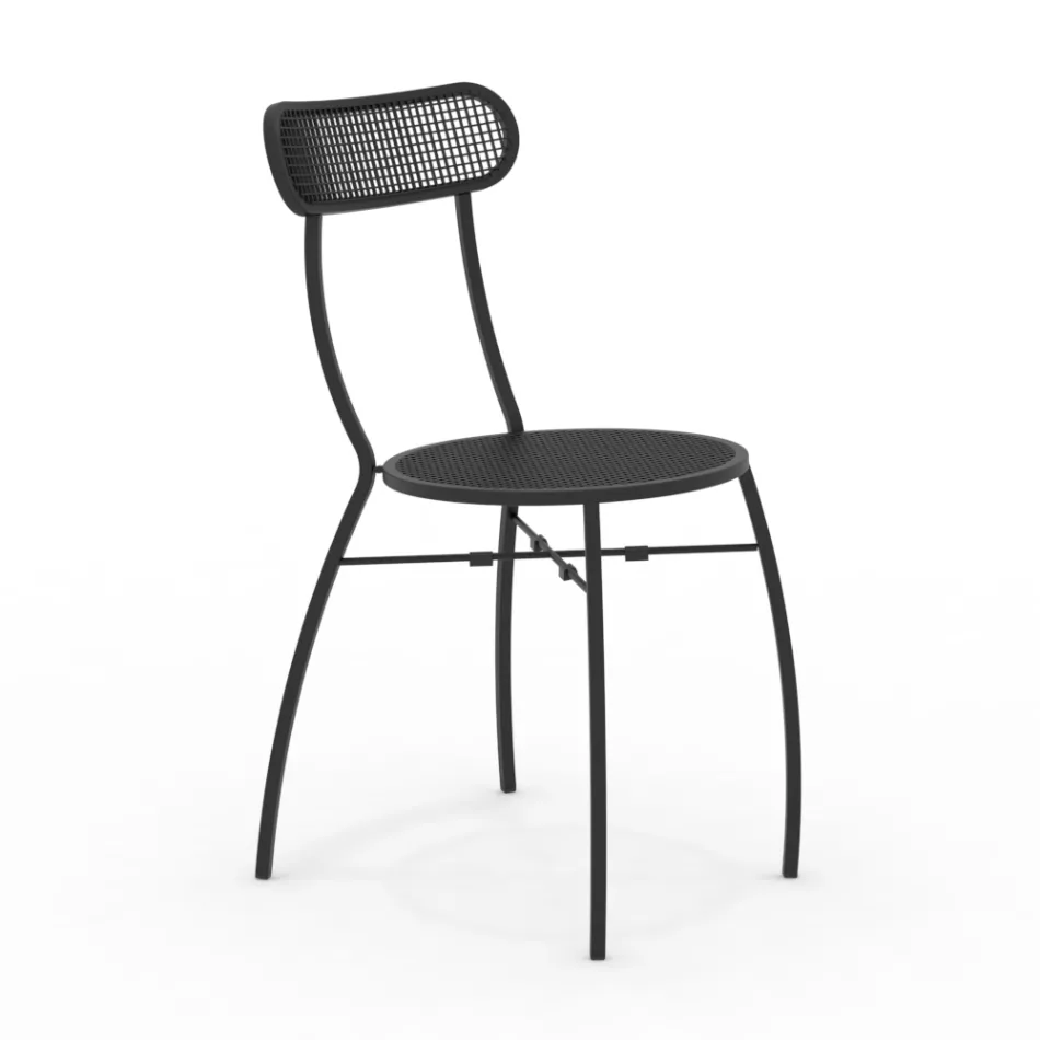 4 sillas de jardín de metal en diferentes colores Made in Italy - Hedge Viadurini