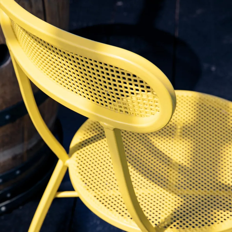 4 sillas de jardín de metal en diferentes colores Made in Italy - Hedge Viadurini