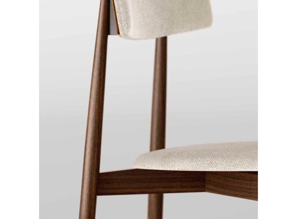 4 sillas de comedor en madera maciza de fresno y tela Made in Italy - Sulu Viadurini
