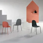 4 sillas de salón de polipropileno con estructura metálica - Dinamo Viadurini