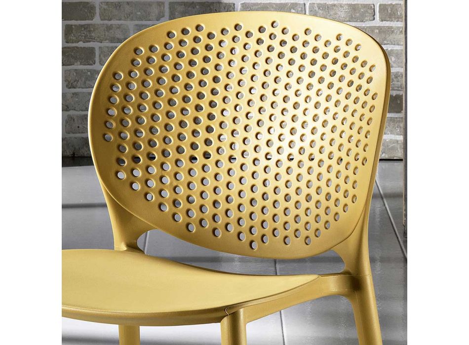 4 sillas de polipropileno apilables de colores de diseño moderno - Pocahontas
