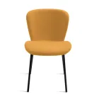 4 sillas tapizadas en tela bouclé y estructura de metal negro - Tiziana Viadurini