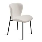 4 sillas tapizadas en tela bouclé y estructura de metal negro - Tiziana Viadurini