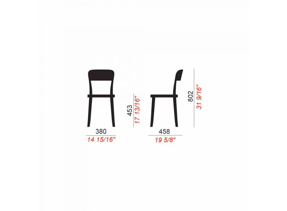 4 sillas de polipropileno apilables para exterior Made in Italy Design - Alexus Viadurini