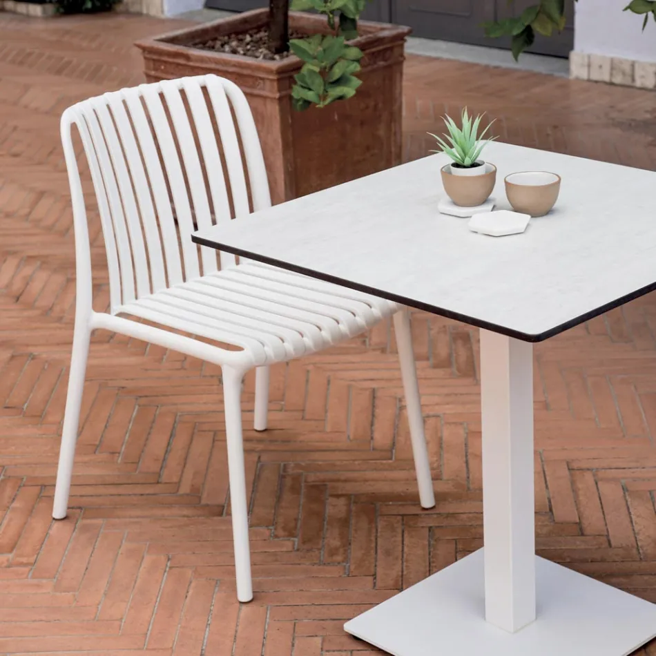 4 sillas de jardín apilables de polipropileno y fibra de vidrio - Orelia Viadurini