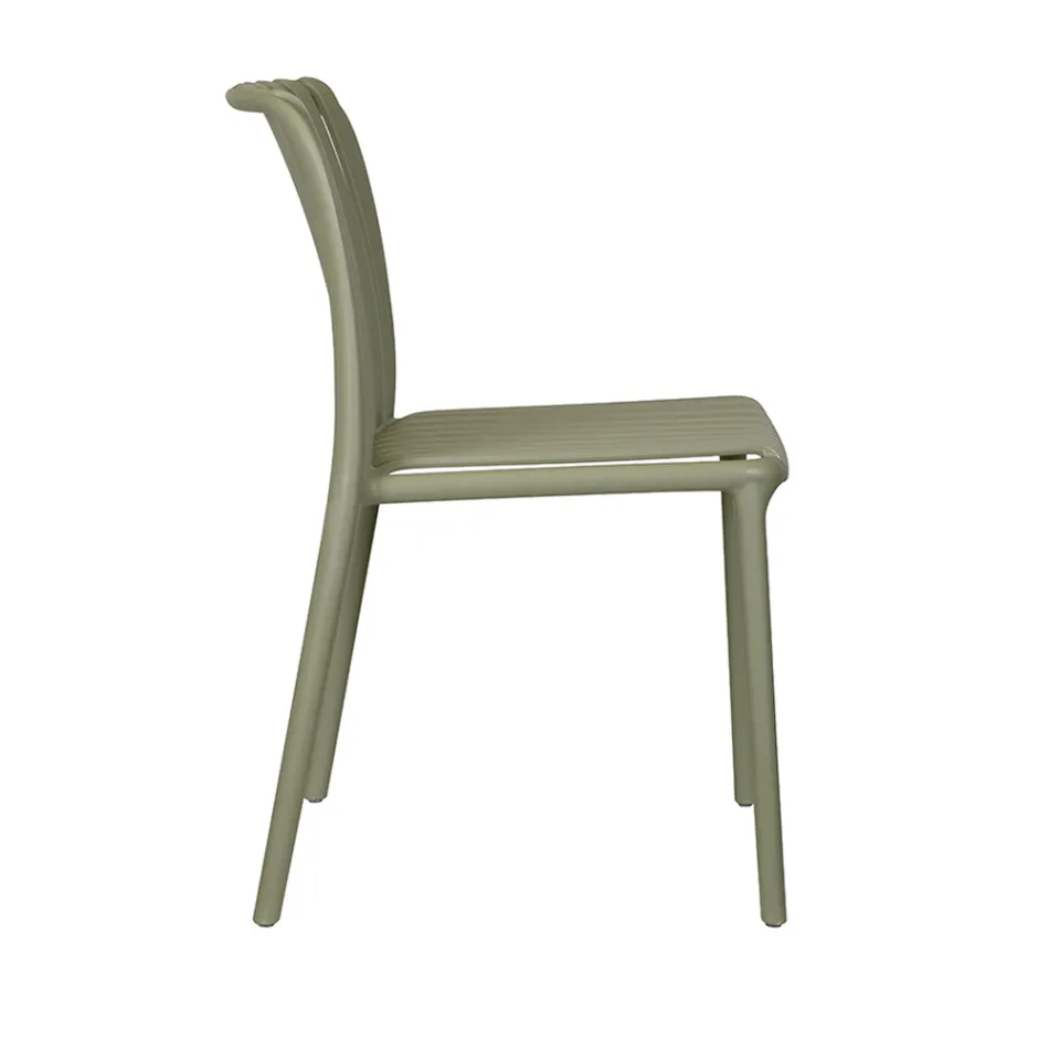 4 sillas de jardín apilables de polipropileno y fibra de vidrio - Orelia Viadurini