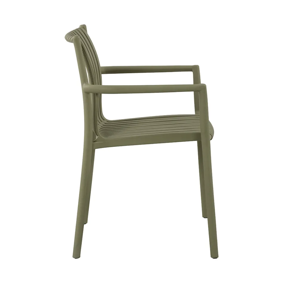 4 sillas de jardín apilables de polipropileno resistente a los rayos UV - Ondara Viadurini