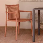 4 sillas de jardín apilables de polipropileno resistente a los rayos UV - Ondara Viadurini