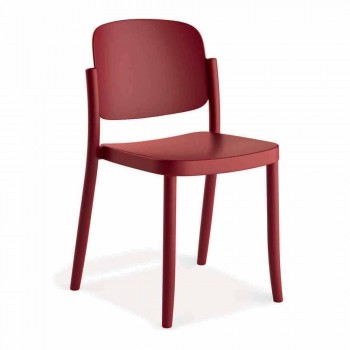 4 sillas de exterior modernas apilables en polipropileno Made in Italy - Bernetta