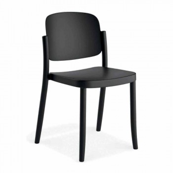 4 sillas de exterior modernas apilables en polipropileno Made in Italy - Bernetta