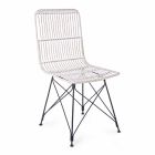 4 sillas de comedor en acero y tejido de Kubu Homemotion - Kendall Viadurini