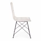 4 sillas de comedor en acero y tejido de Kubu Homemotion - Kendall Viadurini