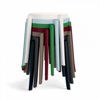 Diseño de 4 taburetes apilables para exterior en polipropileno Made in Italy - Anona