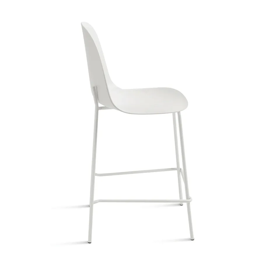 4 taburetes para salón de polipropileno con estructura metálica - Dinamo Viadurini