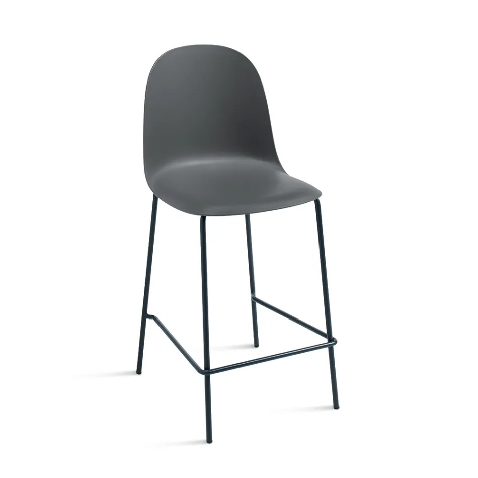 4 taburetes para salón de polipropileno con estructura metálica - Dinamo Viadurini