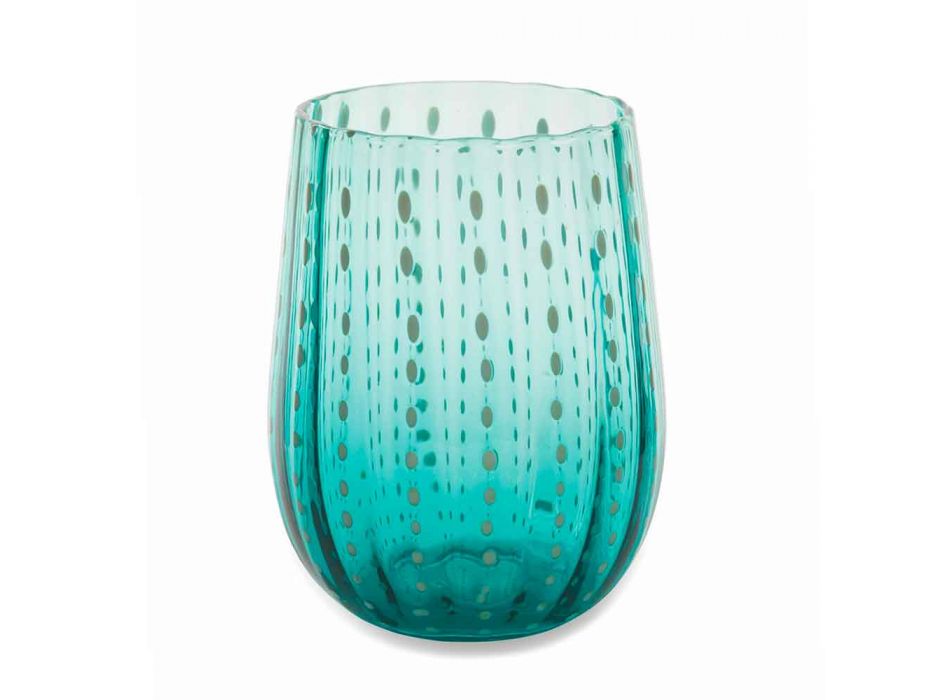 6 vasos de vidrio de colores y modernos para un servicio elegante de agua - Persia Viadurini