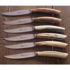 6 cuchillos de cocina artesanales con mango de cuerno de buey Made in Italy - Marine Viadurini