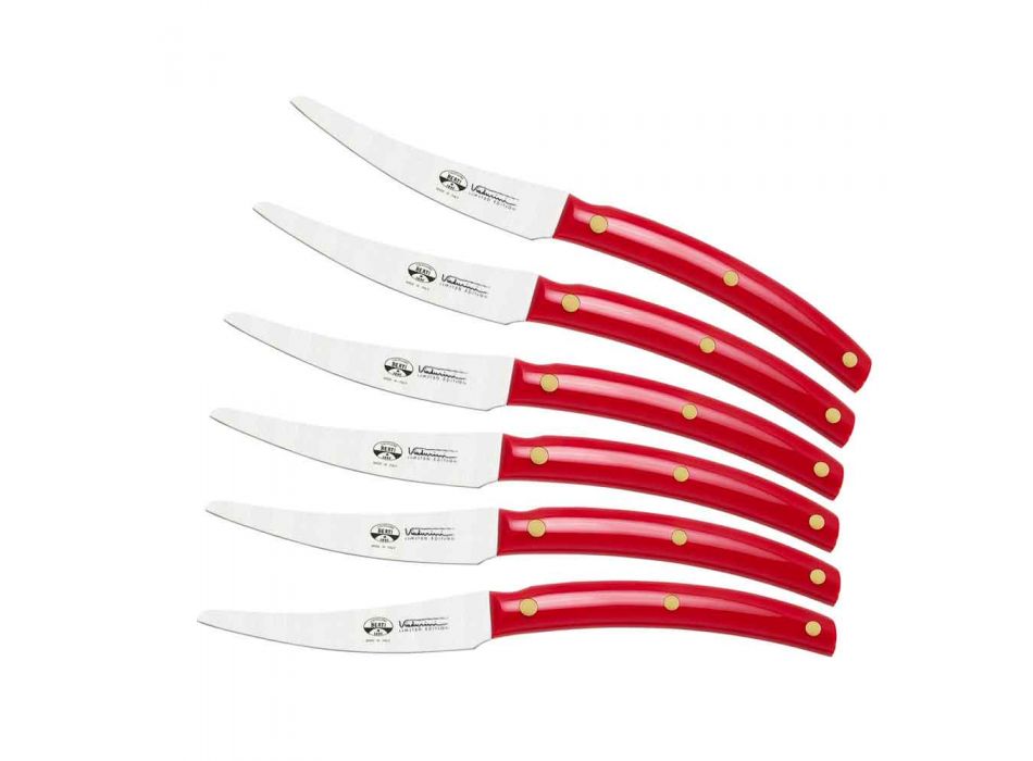 6 cuchillos de mesa Convivio Nuovo Berti en exclusiva para Viadurini - Alserio