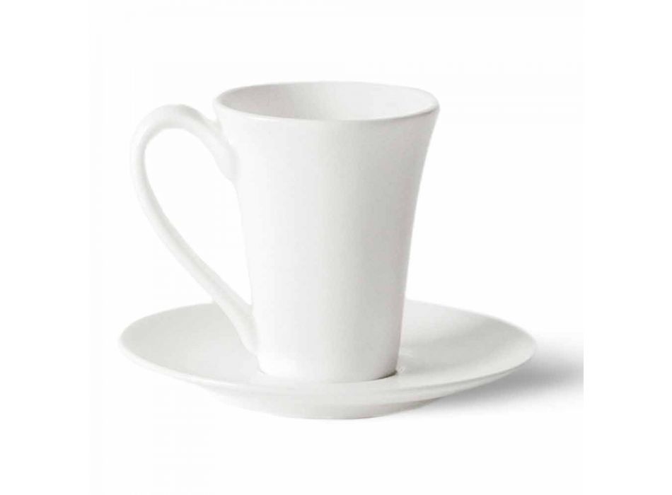 6 tazas de café de porcelana con cafetera y azucarero - Romilda Viadurini