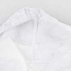 Albornoz italiano de lujo de lino pesado blanco con capucha - Palace Viadurini