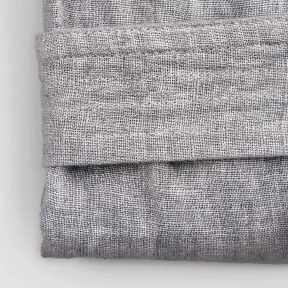 Albornoz de lujo de lino grueso con capucha Made in Italy - Palace Viadurini