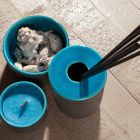 Accesorios de baño modernos en arcilla azul Made in Italy - Antonella Viadurini