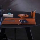 Accesorios de escritorio en cuero regenerado 4 piezas Made in Italy - Aristóteles Viadurini