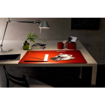 Accesorios de escritorio en cuero regenerado 5 piezas Made in Italy - Ebe