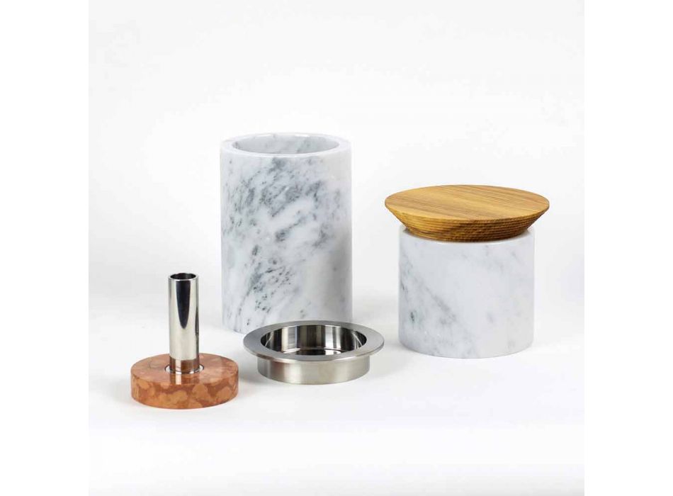Accesorios que ahorran espacio para utensilios de cocina en mármol, madera y acero - Astoria Viadurini