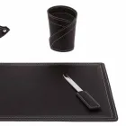 Accesorios Escritorio de cuero regenerado de 4 piezas hecho en Italia - Ascanio Viadurini