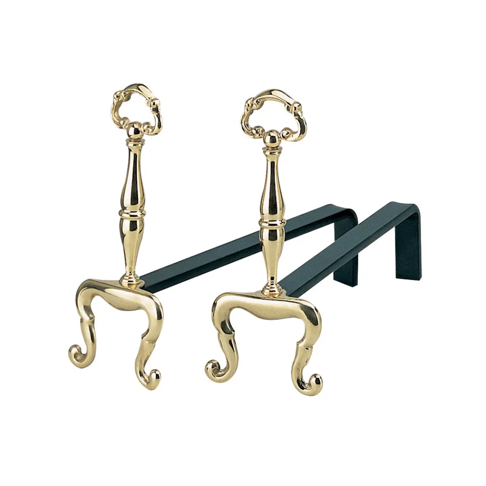 Morillos para chimenea Altura 32 cm en latón Made in Italy - Panda Viadurini