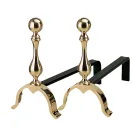 Morillos para chimenea de latón Altura 32 cm Made in Italy - Oso Viadurini